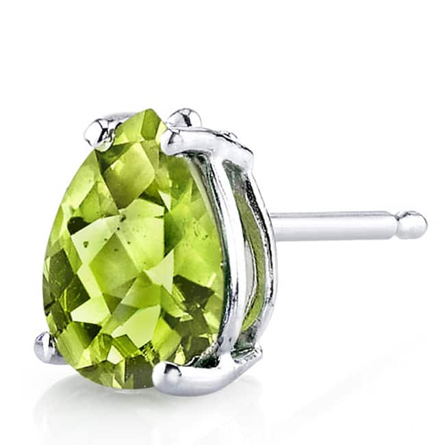Oravo 14 Karat White Gold Pear Shape Gemstone Stud Earrings