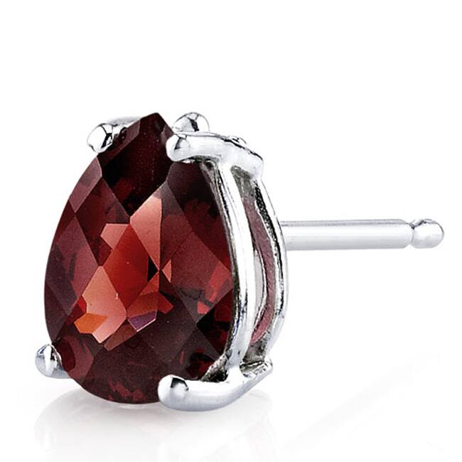 Oravo 14 Karat White Gold Pear Shape Gemstone Stud Earrings