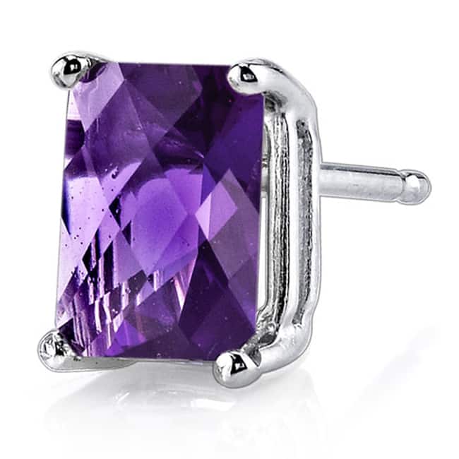 Oravo 14k White Gold Radiant-cut Gemstone Stud Earrings