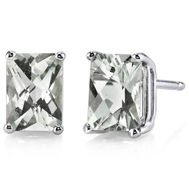Oravo 14k White Gold Radiant-cut Gemstone Stud Earrings