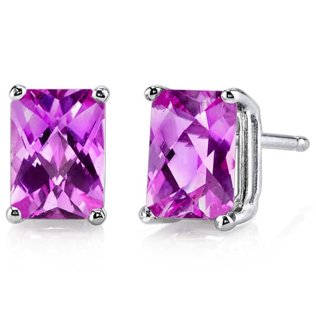 Oravo 14k White Gold Radiant-cut Gemstone Stud Earrings