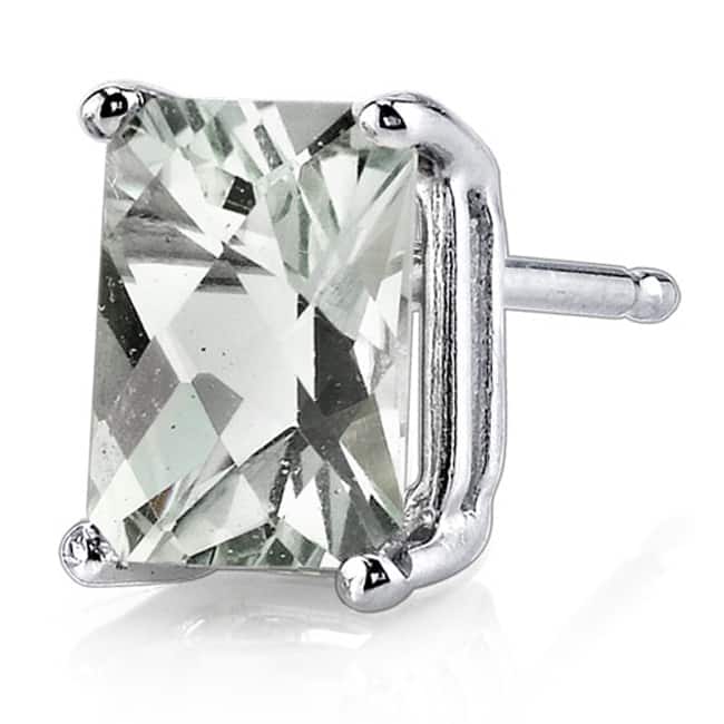 Oravo 14k White Gold Radiant-cut Gemstone Stud Earrings