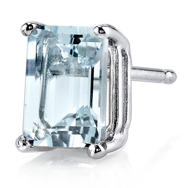 Oravo 14k White Gold Radiant-cut Gemstone Stud Earrings