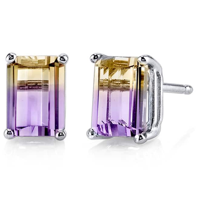 Oravo 14k White Gold Radiant-cut Gemstone Stud Earrings