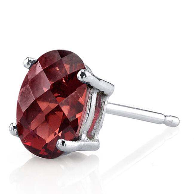 Oravo 14k White Gold Oval-cut Gemstone Stud Earrings