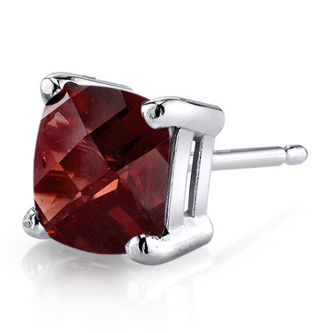 Oravo 14k White Gold Cushion-cut Gemstone Stud Earrings