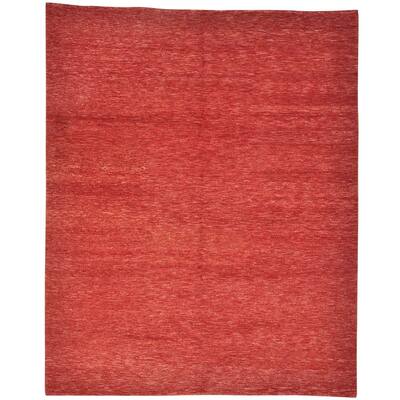 Hand-knotted Wool Oriental Red Rectangle Rug (8' x 10')