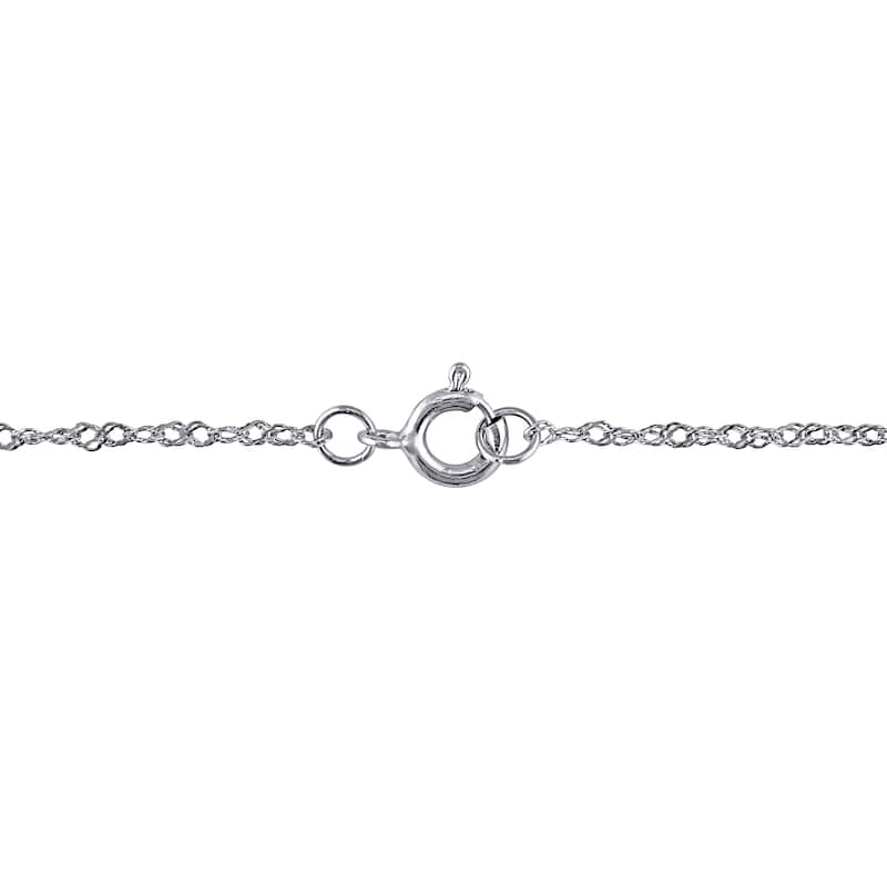 Miadora 14k White Gold 5/8ct TDW Princess-cut Diamond Solitaire Earrings and Necklace Set