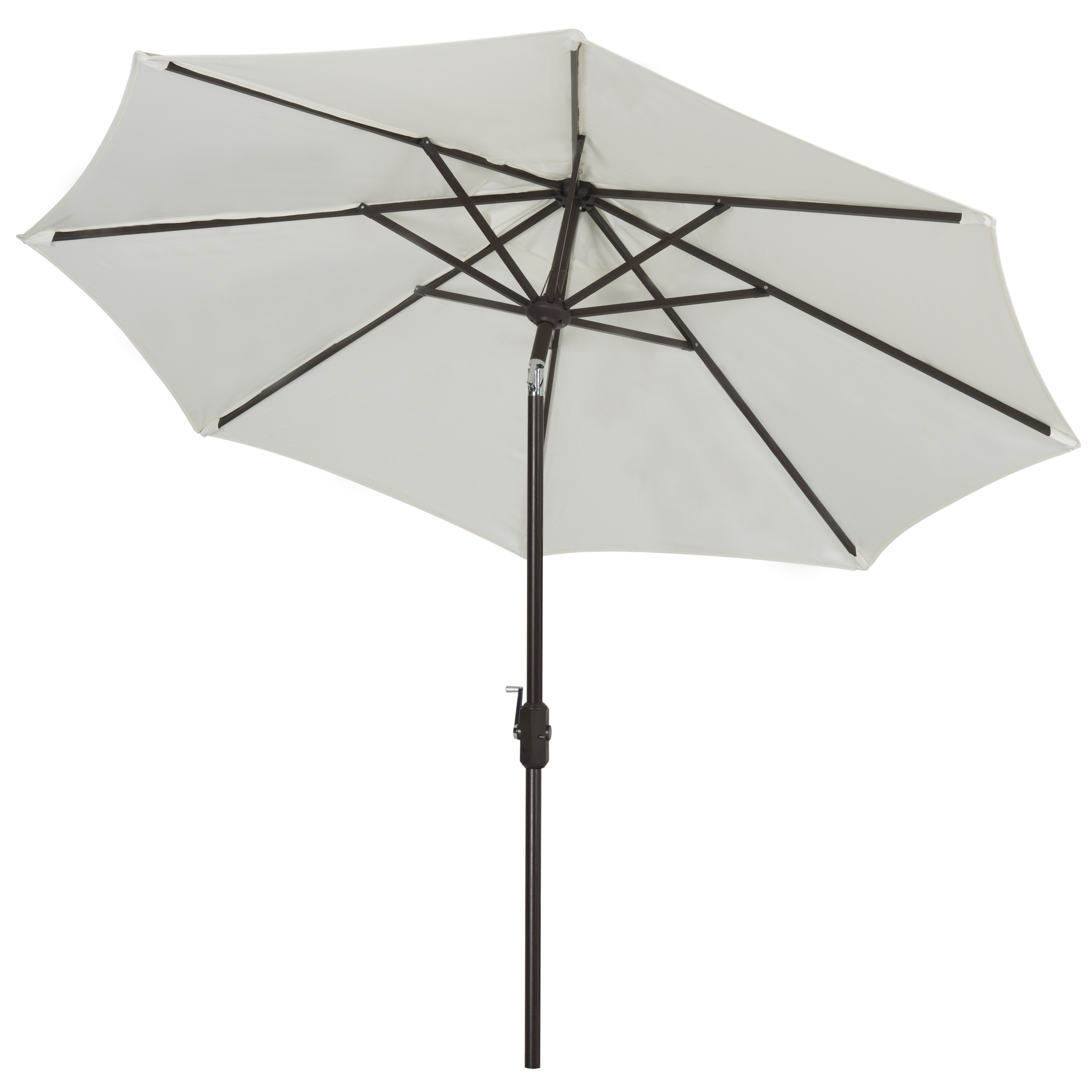 Shop Black Friday Deals On Safavieh Ortega Natural Aluminum Tilt And Crank 9 Foot Patio Umbrella Overstock 10167802