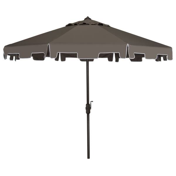 Shop Black Friday Deals On Safavieh Zimmerman Grey Aluminum Tilt And Crank 9 Foot Crank Market Patio Umbrella With Flap On Sale Overstock 10167804