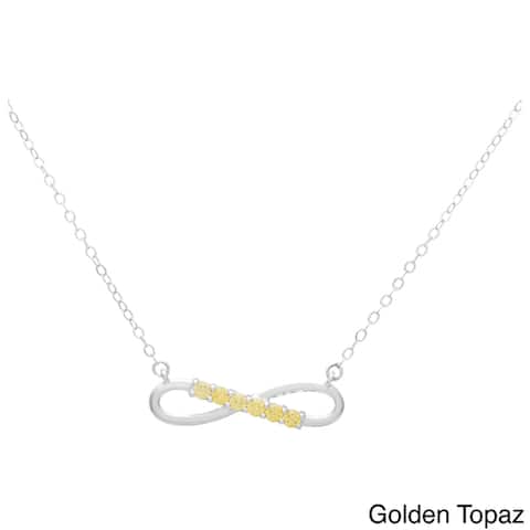 Sterling Silver Swarovski Birthstone Infinity Necklace