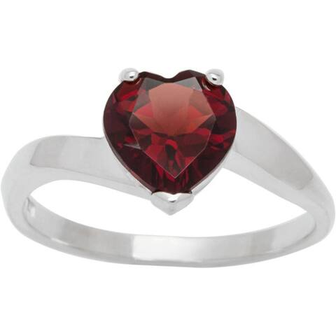 Sterling Silver Heart Birthstone Ring