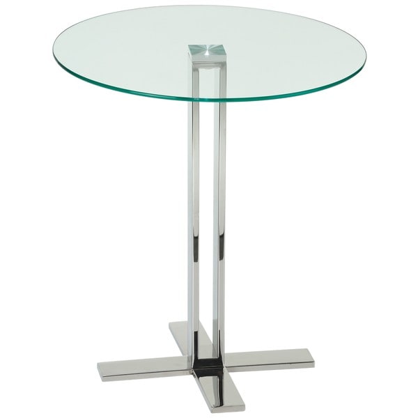 Cortesi Home Solen Round Clear Gl End Table Free Shipping Cortesi Home Solen Round Clear Gl End Table
