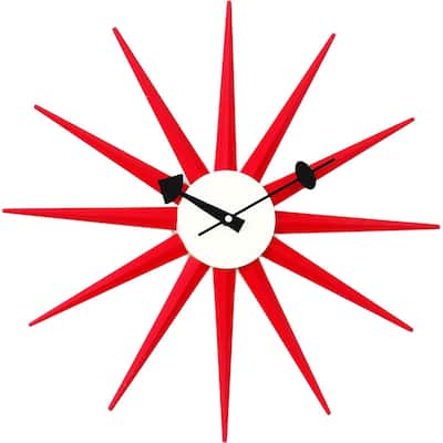 Hans Andersen Home Red Sunburst Clock