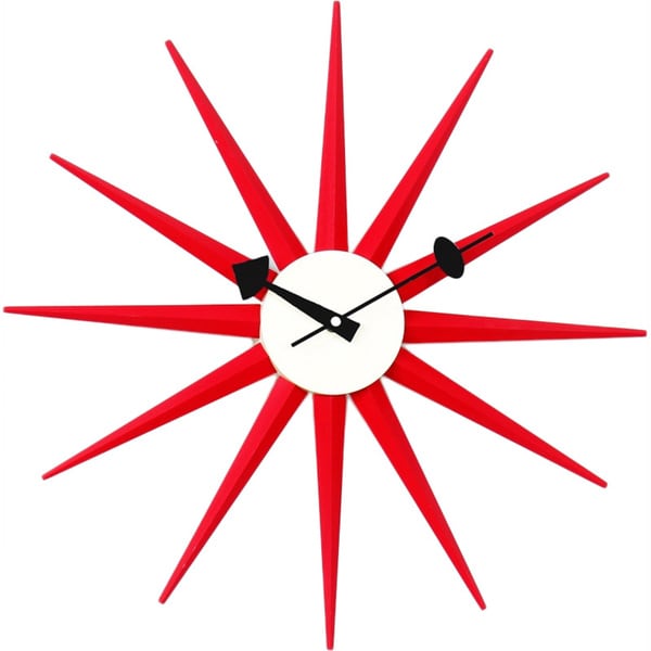 Hans Andersen Home Red Sunburst Clock