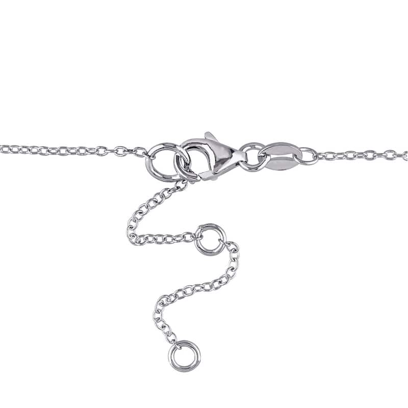 White Sapphire Bar Necklace in Sterling Silver by Miadora