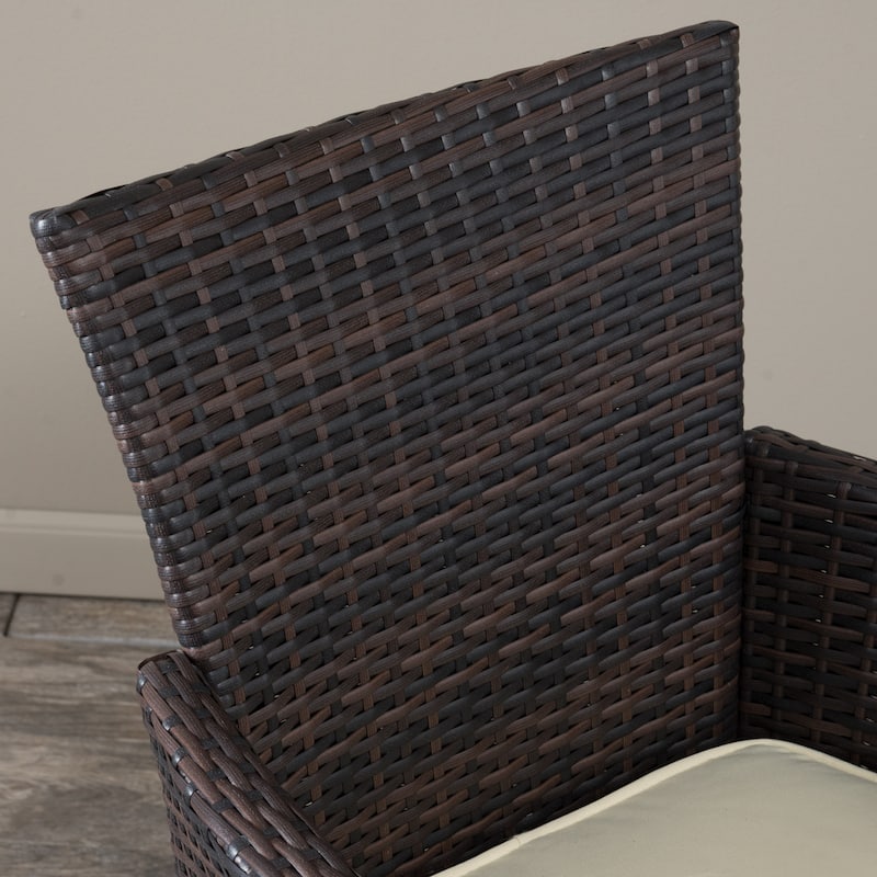 Rodgers Outdoor Multi-Brown 5-piece Dining Wicker Set with Cushions by Christopher Knight Home