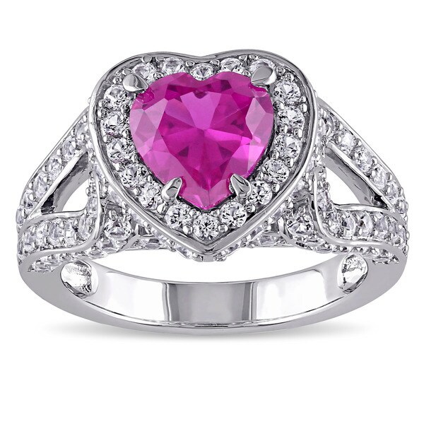 pink sapphire heart ring