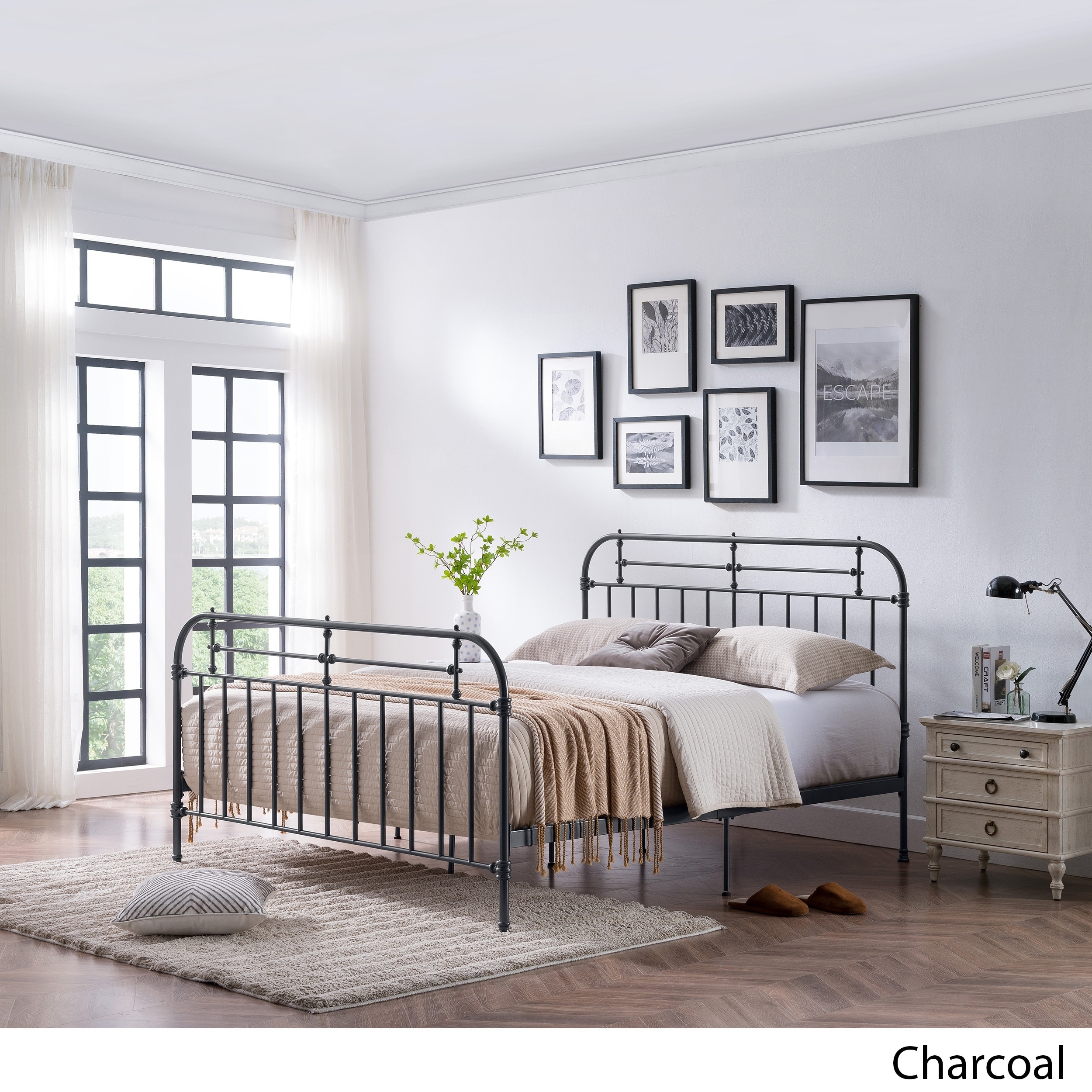 Shop Nathan King Size Metal Bed Frame By Christopher Knight Home