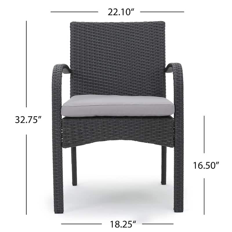 Cordoba Resin Wicker Outdoor Dining Chairs with Cushions (Set of 2) by Christopher Knight Home