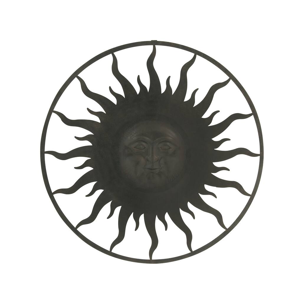 Charming Metal Outdoor Sun Face Wall Plaque