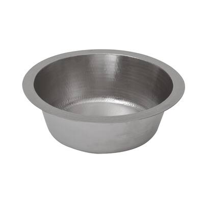 14-inch Round Hammered Copper Prep Sink in Nickel (BR14EN3)