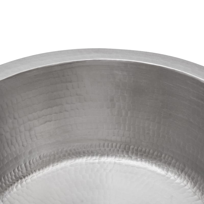 14-inch Round Hammered Copper Prep Sink in Nickel (BR14EN3)