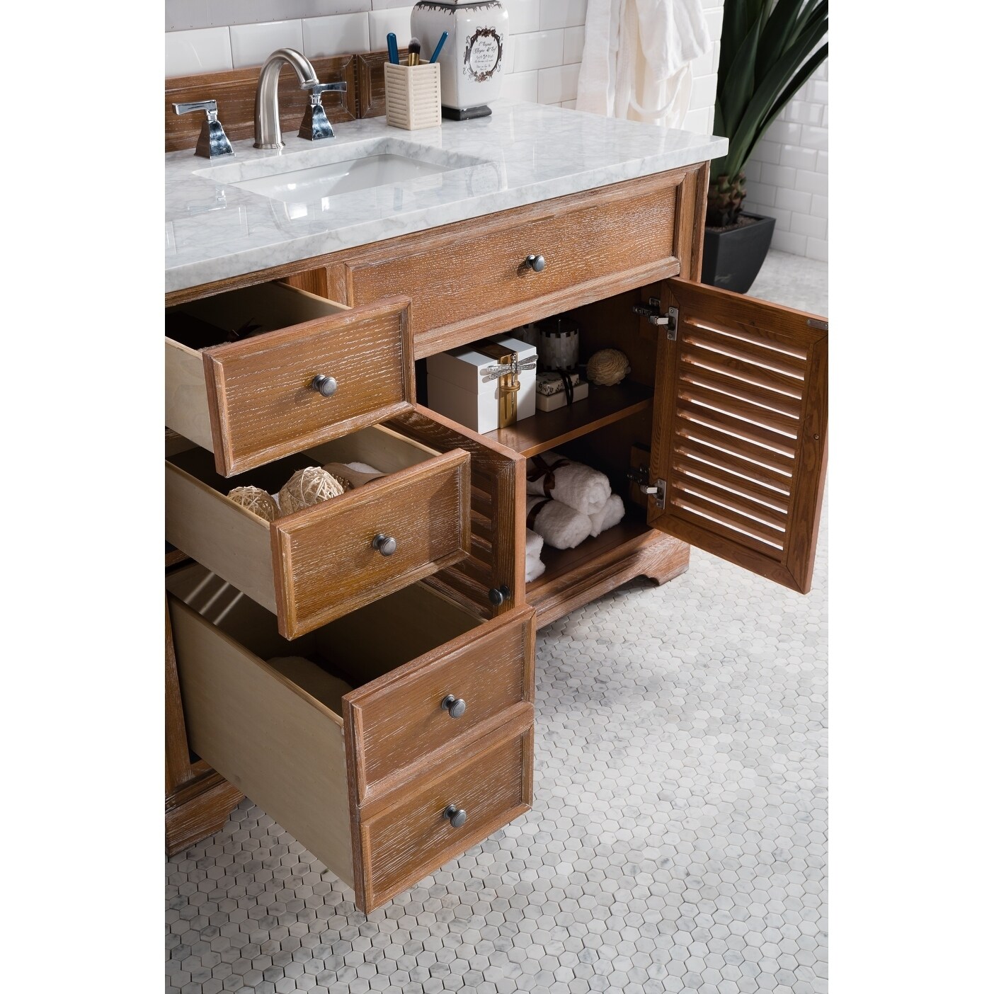 Shop Savannah 48" Single Vanity Driftwood base only no top