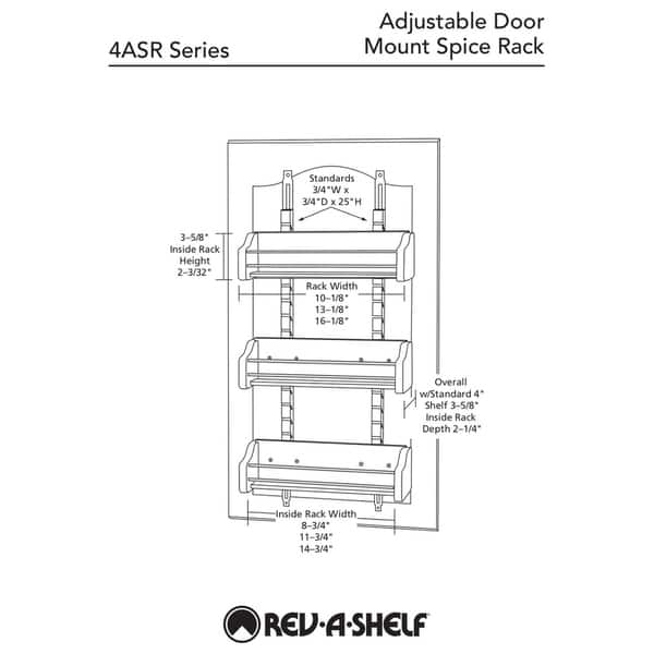 Shop Rev A Shelf 4asr 18 Medium Adjustable Door Mount Spice