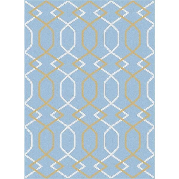 Geometric 1081 Metro Blue Rug (7'10 x 10'3) - 7'10