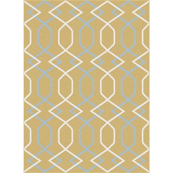 Geometric 1083 Metro Yellow Rug (7'10 x 10'3) - 7'10