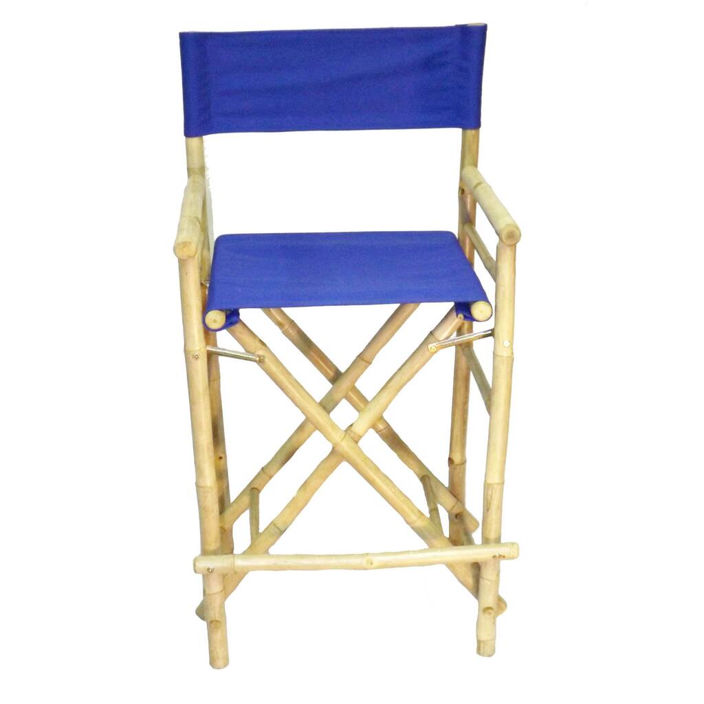 Handmade Set of 2 Bamboo Canvas Barstools (Vietnam)