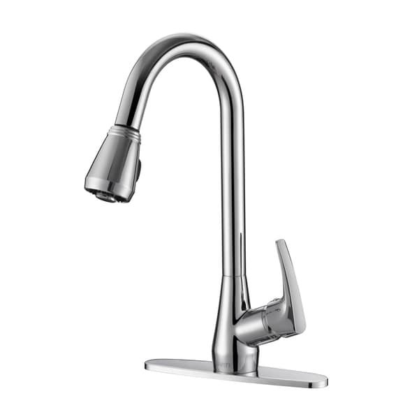 Ruvati RVF1226B1CH Pullout Spray Kitchen Faucet With Deck Plate Polished Chrome D3a8fb36 A098 4c2c 99ea D30cadd2418d 600 