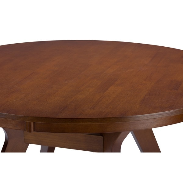 Baxton Studio Montreal Mid century Dark Walnut Round Wood Dining