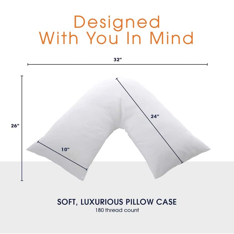 Cheer Collection Down Alternative V Shape Pillow - White