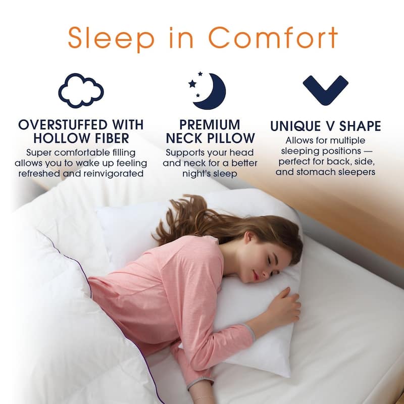 Cheer Collection Down Alternative V Shape Pillow - White