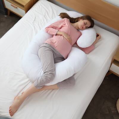 Cheer Collection Alternative Down Premium J Pillow with Zippered Cover - White