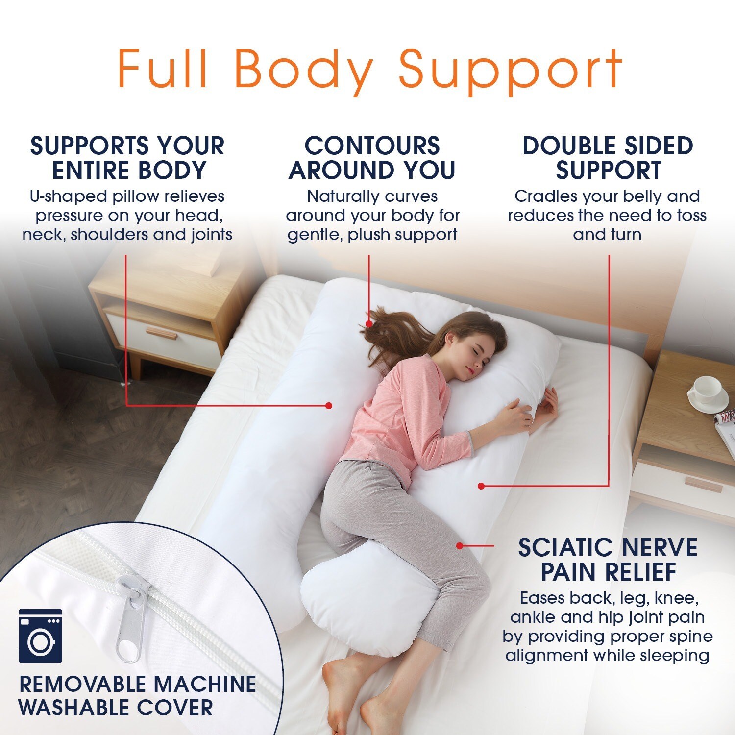 Body Pillows - Full Body Support & Spinal Alignment