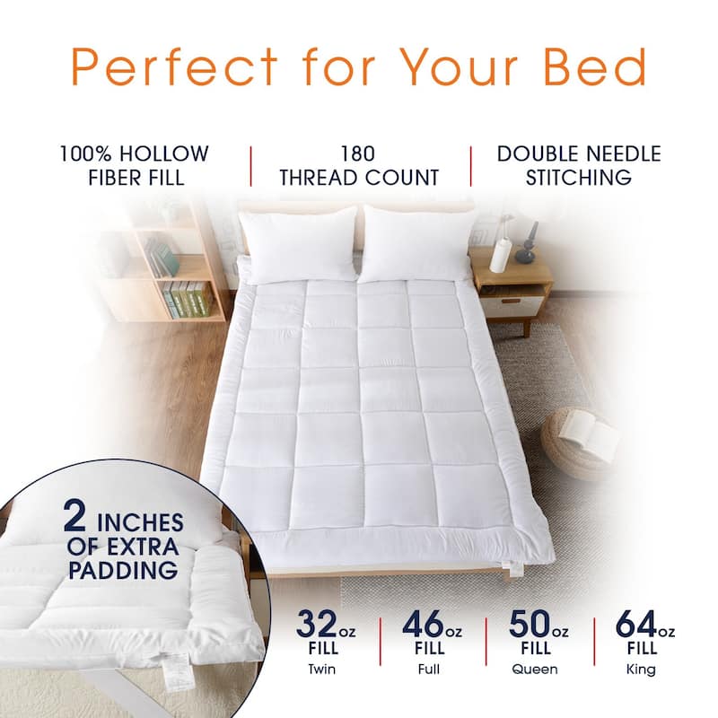 Cheer Collection Down Alternative Mattress Topper/ Fiber Bed