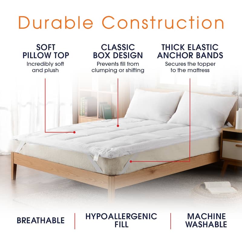 Cheer Collection Down Alternative Mattress Topper/ Fiber Bed
