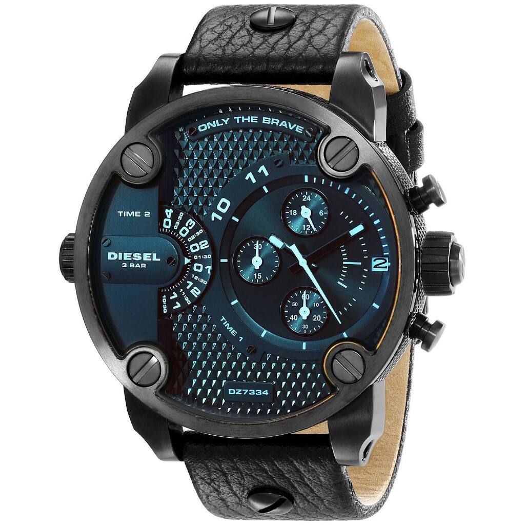 Diesel Men's Little Daddy DZ7334 Black Leather Quartz Watch