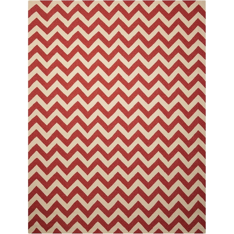 Nourison Portico Chevron Indoor / Outdoor Area Rug - 8' x 10'6" - Red