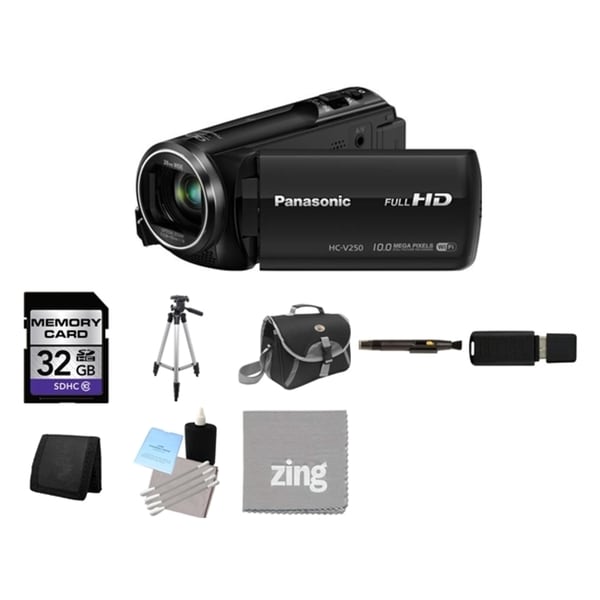 Panasonic HC V250 Black Full HD Camcorder and 32GB Card Bundle