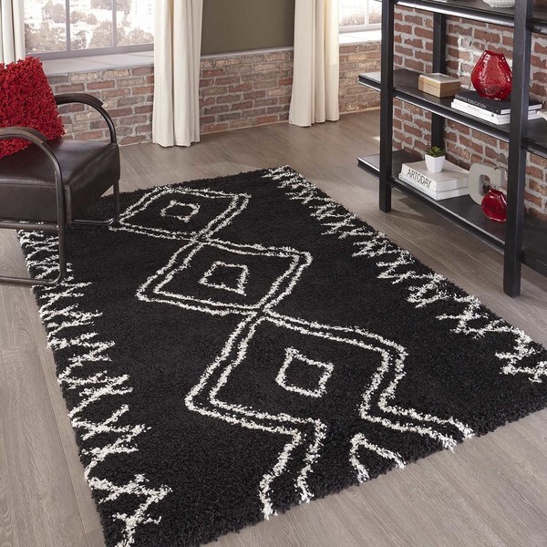 Momeni Maya Black Rug (5'3 X 7'6) - 5'3" x 7'6"