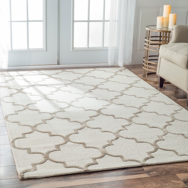 nuLOOM Handmade Moroccan Trellis Faux Silk Wool Rug (10 x 14)