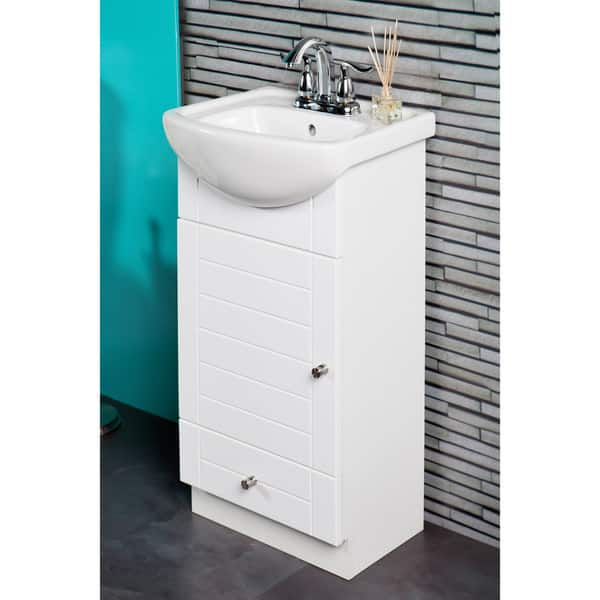 Shop Fine Fixtures Petite 16 Inch Bathroom Vanity With Vitreous China Sink Top On Sale Overstock 10173241