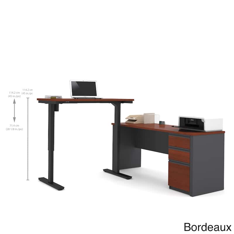 Bestar Prestige L-Desk including Electric Height Adjustable Table