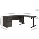 preview thumbnail 11 of 9, Bestar Prestige L-Desk including Electric Height Adjustable Table