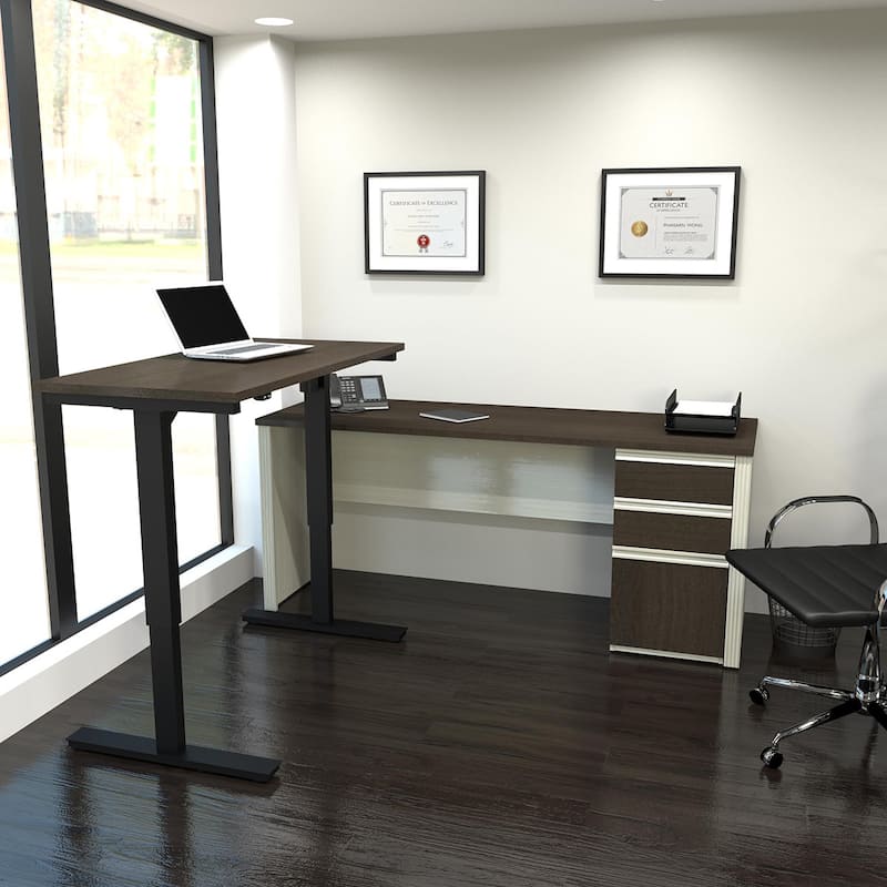Bestar Prestige L-Desk including Electric Height Adjustable Table