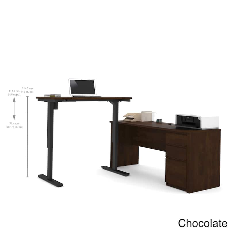 Bestar Prestige L-Desk including Electric Height Adjustable Table